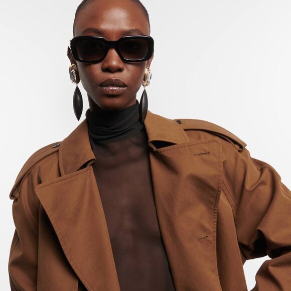 Saint Laurent SLM130 002 Sunglasses Black Rectangle Frame, Grey Lenses - Picture 12 of 13